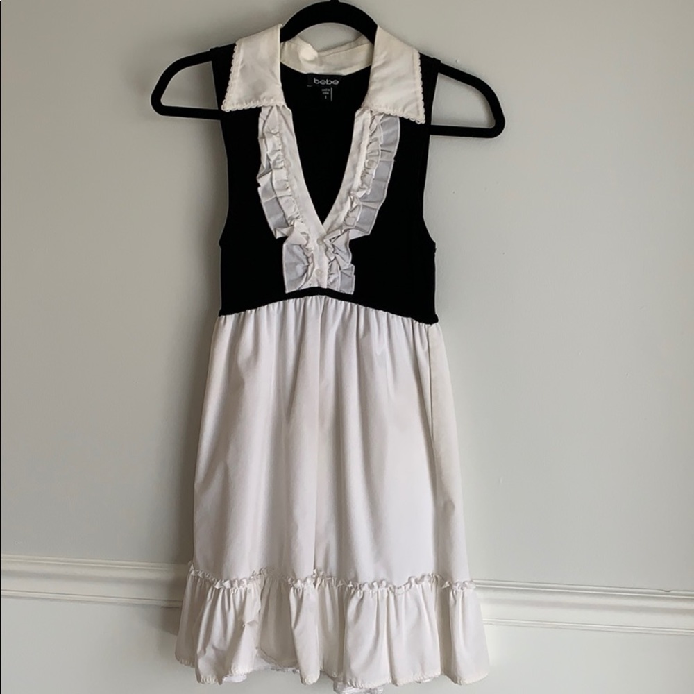 Bebe Babydoll Cotton Ruffle Dress